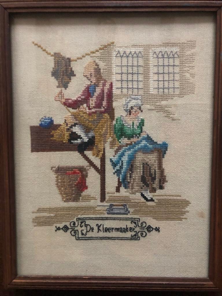 Geborduurde voorstelling kleermaker, Ophalen of Verzenden