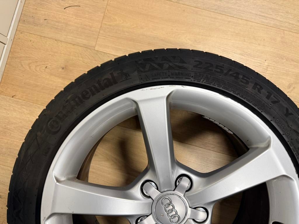 17 inch velgen (met zomerbanden) afkomstig van Audi A3., Ophalen, Gebruikt, Banden en Velgen, 17 inch