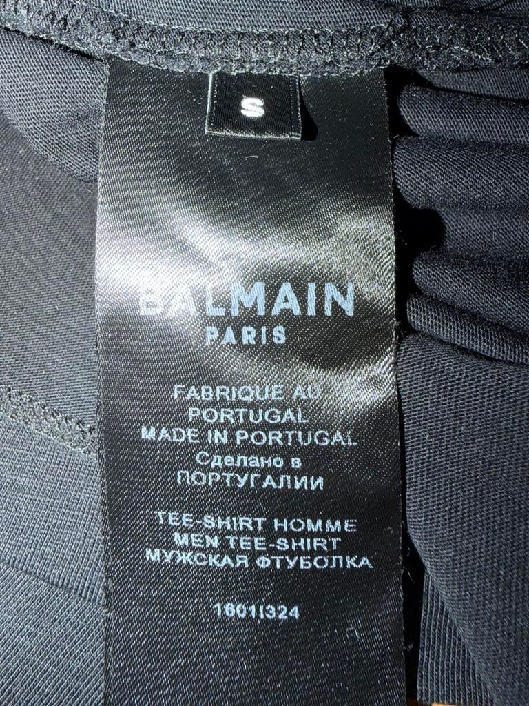 Balmain T-shirt Maat S - Donkerblauw met Applicatie, Ophalen of Verzenden, Zo goed als nieuw, Maat 46 (S) of kleiner, Blauw