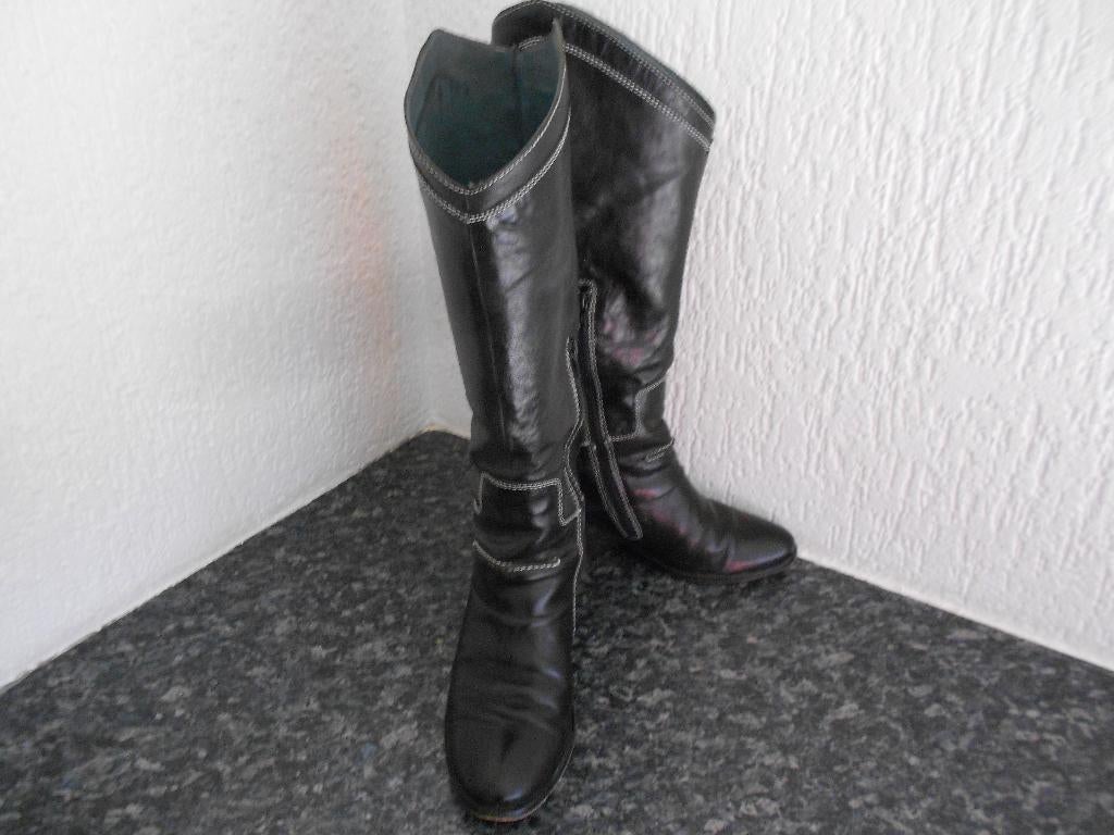 Dick Boons laarzen als nieuw leer stijlvol 39, Hoge laarzen, Verzenden, Zwart, Zo goed als nieuw