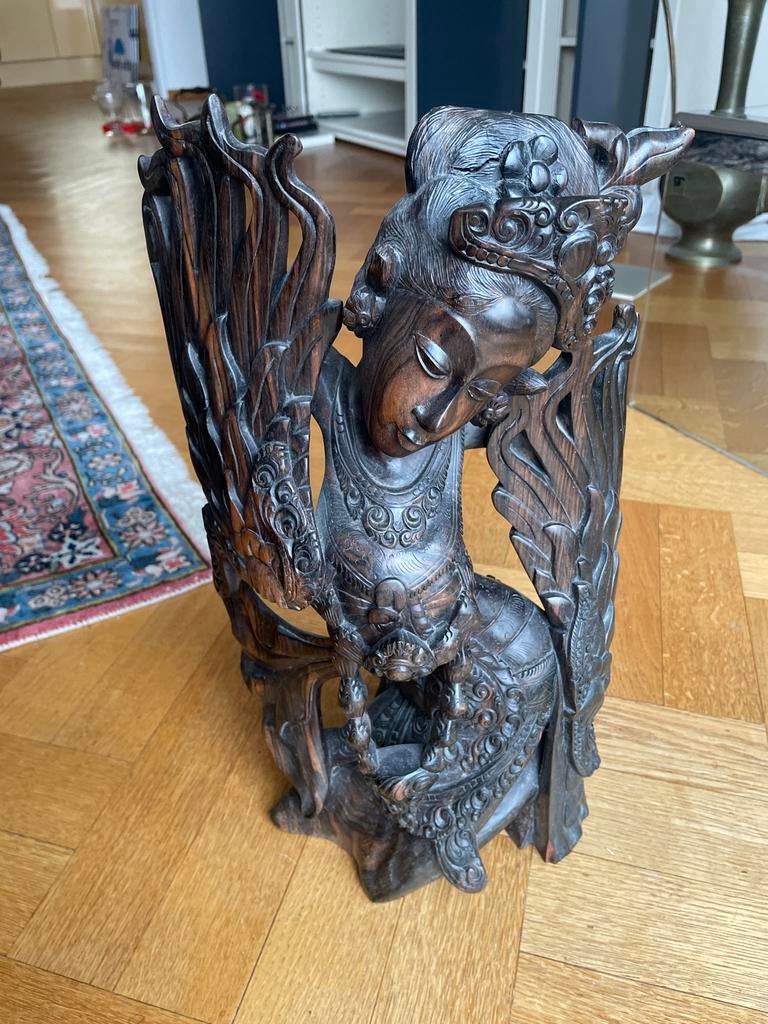 Handgesneden Balinees houten beeld – danseres/godin ca. 1980, Ophalen