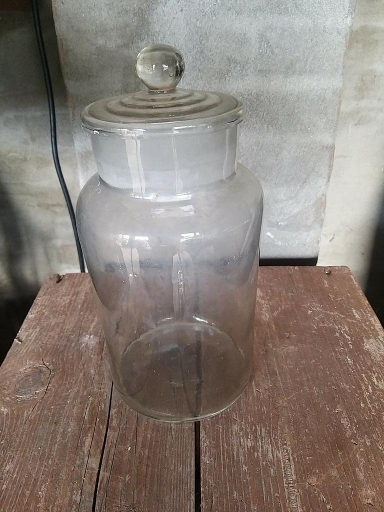 Brocante glazen snoeppot, Antiek en Kunst, Ophalen