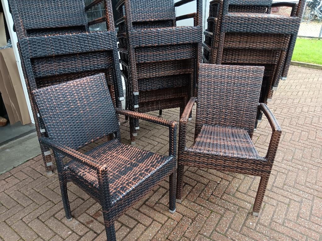 terrasstoelen en terrastafels horecaproof, Tuin en Terras, Tuinsets en Loungesets, Ophalen, Aluminium, Zo goed als nieuw, Tuinset