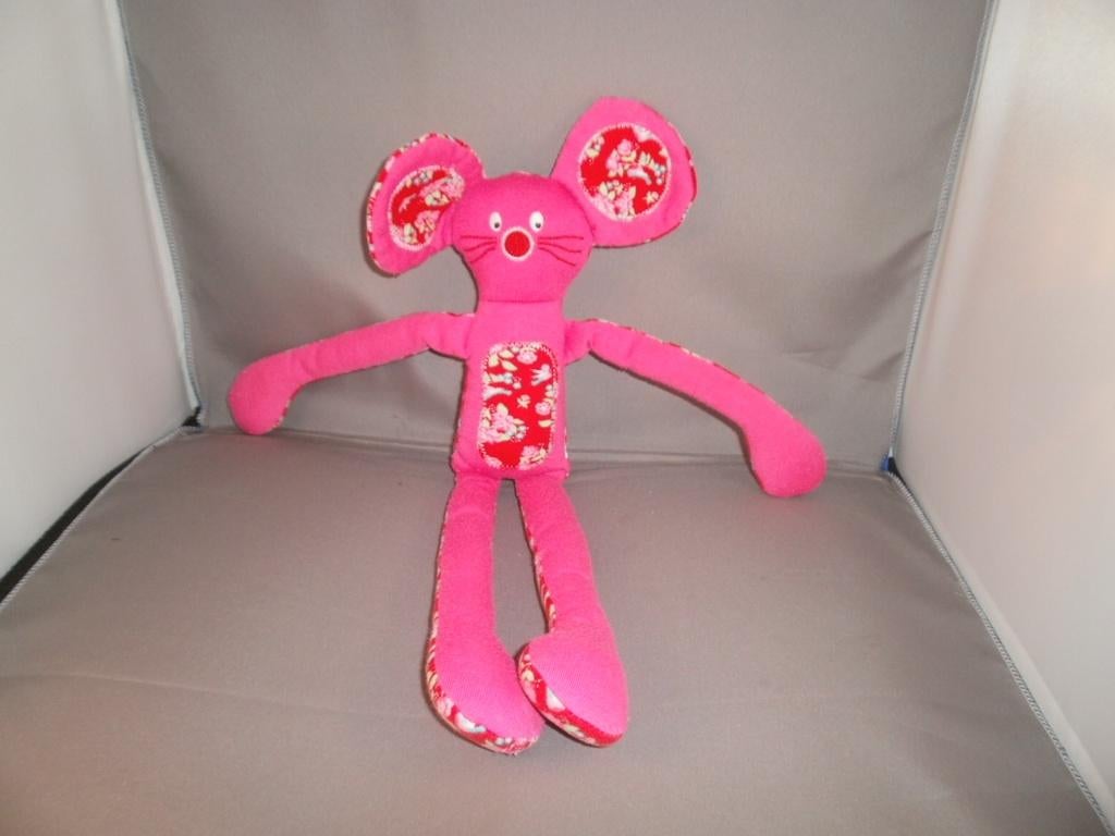 HEMA muis roze gebloemd 40cm katoen Achterkant gebloemd, Ophalen of Verzenden, Zo goed als nieuw, Overige typen