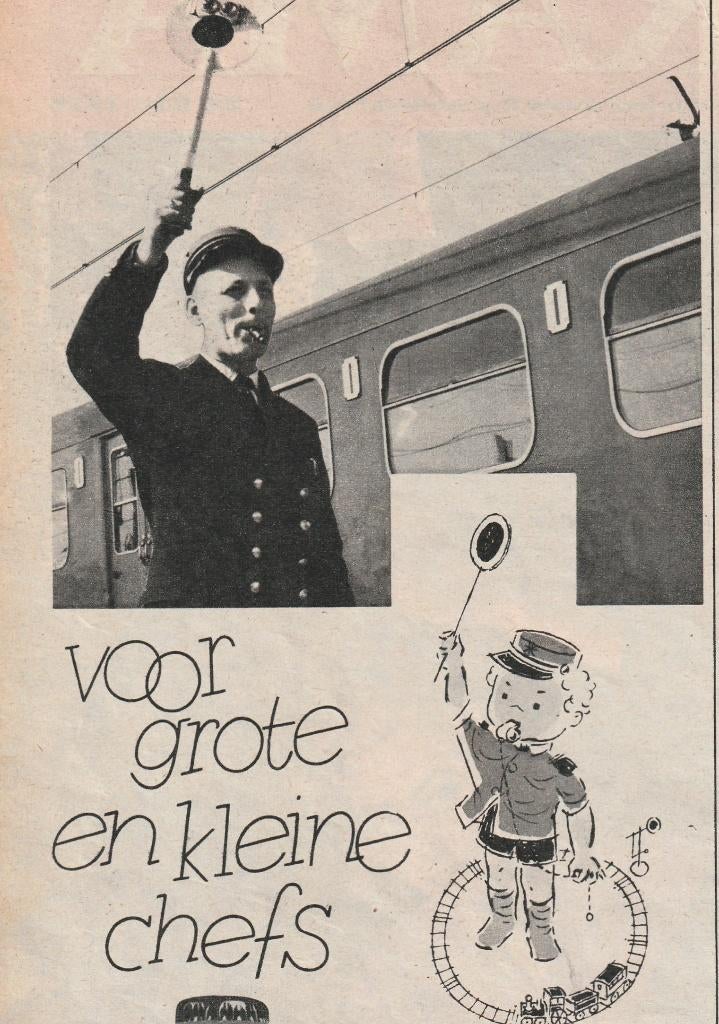 retro reclame 1959 Nutricia Chocomel conducteur NS trein, Verzamelen, Verzenden, Overige typen