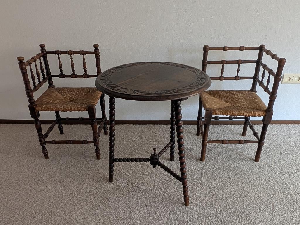 Antiek setje tafeltje stoeltjes, Antiek en Kunst, Ophalen