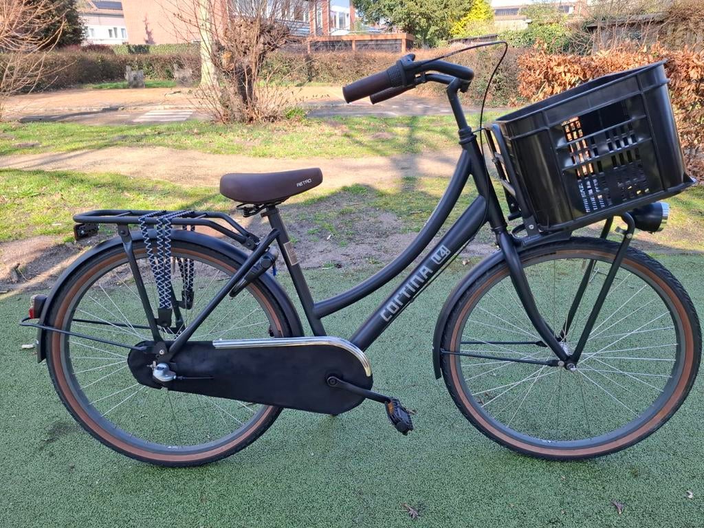 Antraciet cortina u4 26INCH meisjesfiets, 3 versnellingen, 26 inch of meer, Cortina U4 transportfiets, Versnellingen, Ophalen of Verzenden