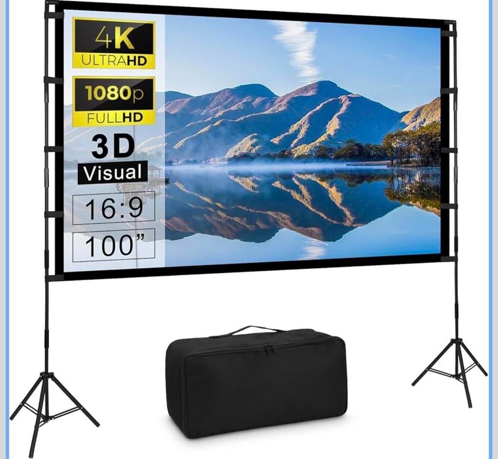 100” Projector Screen - 100 inch projectiescherm, Audio, Tv en Foto, Projectieschermen, Ophalen of Verzenden, Handmatig, Zo goed als nieuw