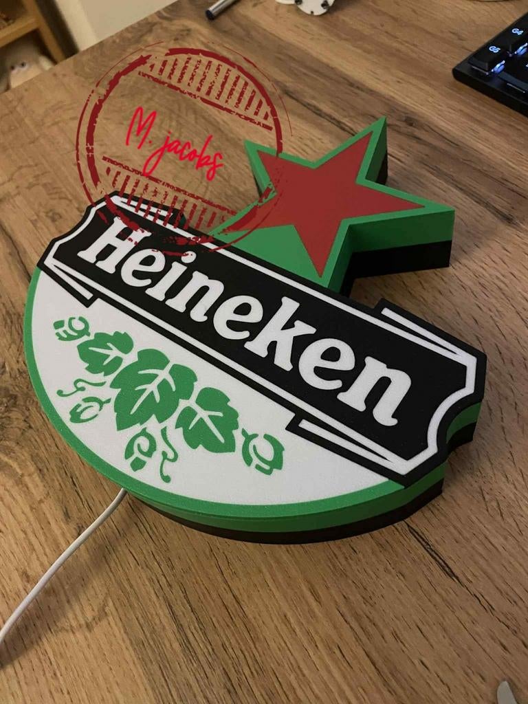 Heineken reclame lichtbak, Verzamelen, Biermerken, Ophalen of Verzenden, Nieuw, Reclamebord, Plaat of Schild, Heineken