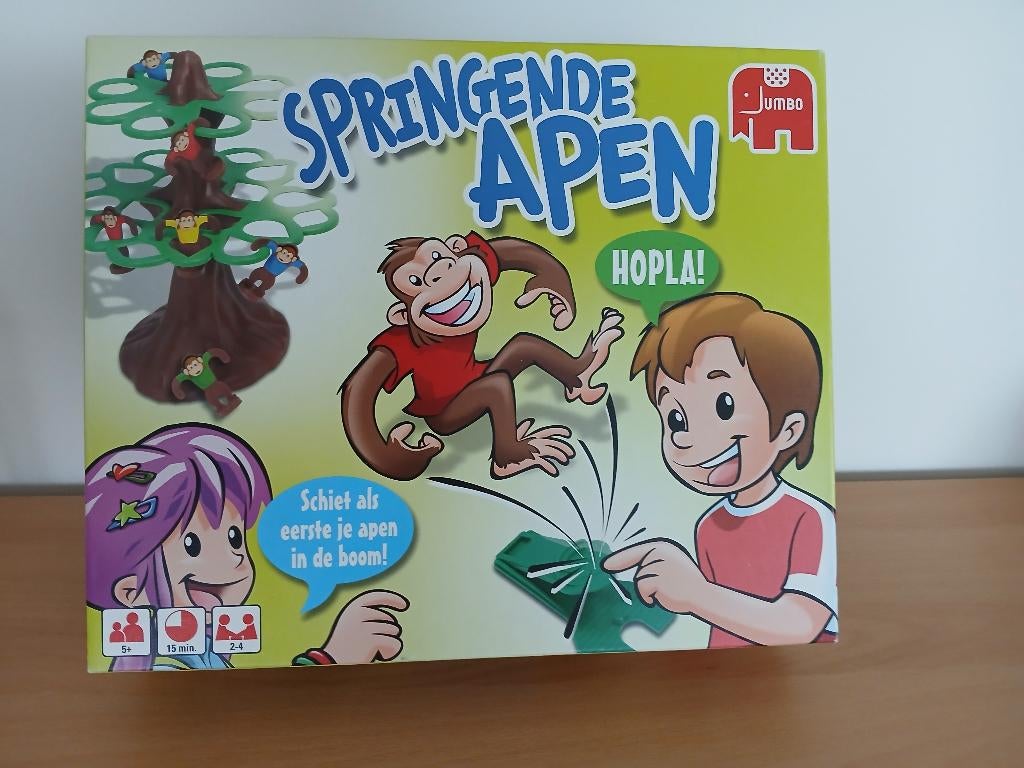 Spelletje: Springende apen (Jumbo), Drie of vier spelers, Ophalen of Verzenden, Zo goed als nieuw, Jumbo