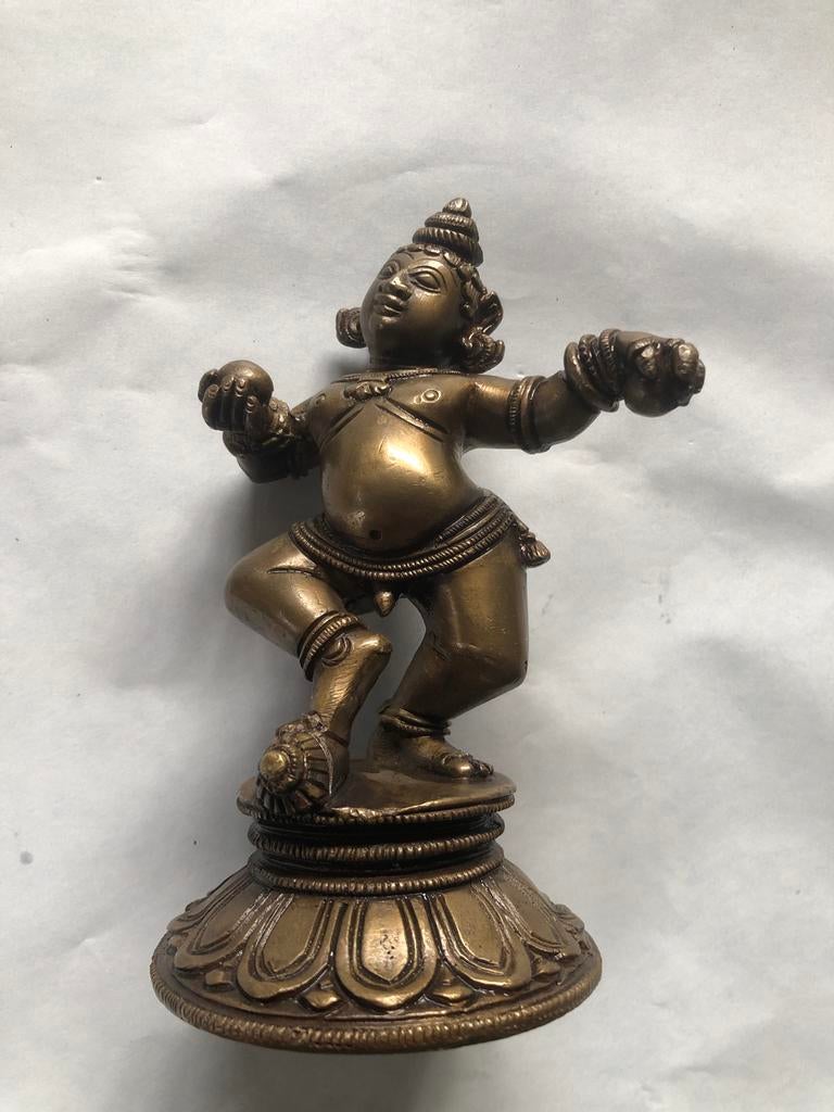 Oosters bronzen beeld - Dansende Krishna, Ophalen of Verzenden