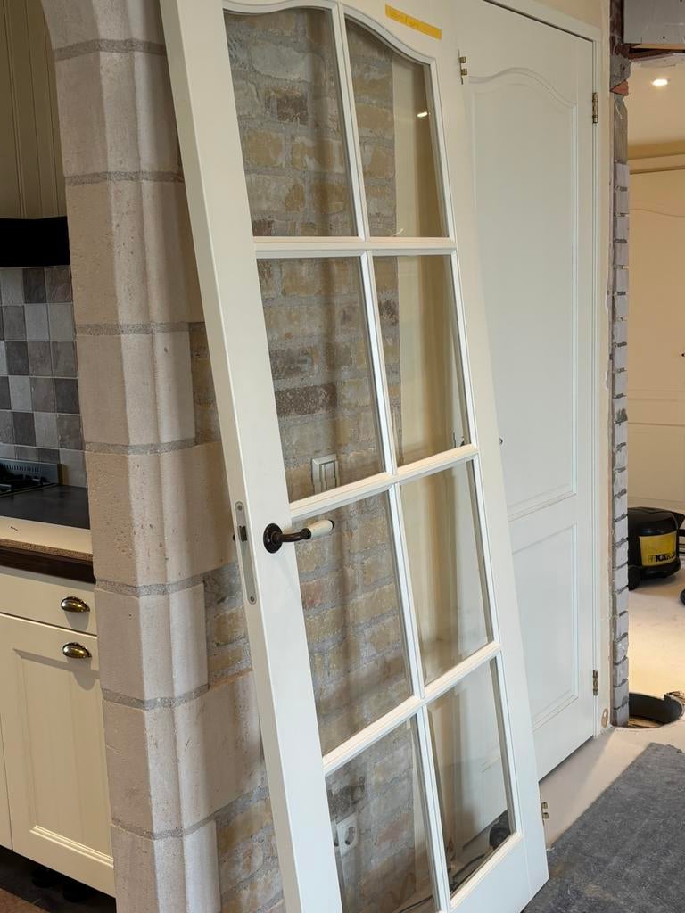 Deur met glas, Ophalen, Zo goed als nieuw, Binnendeur, Minder dan 200 cm