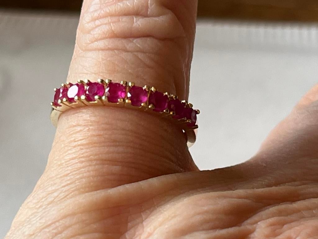 Gouden ring natuurlijke Robijn, Verzenden, Dame, Goud, Kleiner dan 17