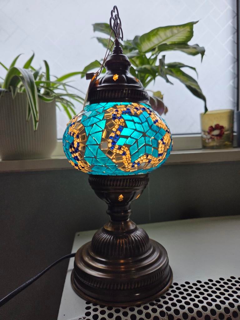 Mooie Turkse Anatolische Mozaïek Lamp - Ophalen Zevenaar, Ophalen, Turks, Anatolisch, Oosters, Mozaïek, Zo goed als nieuw, Glas