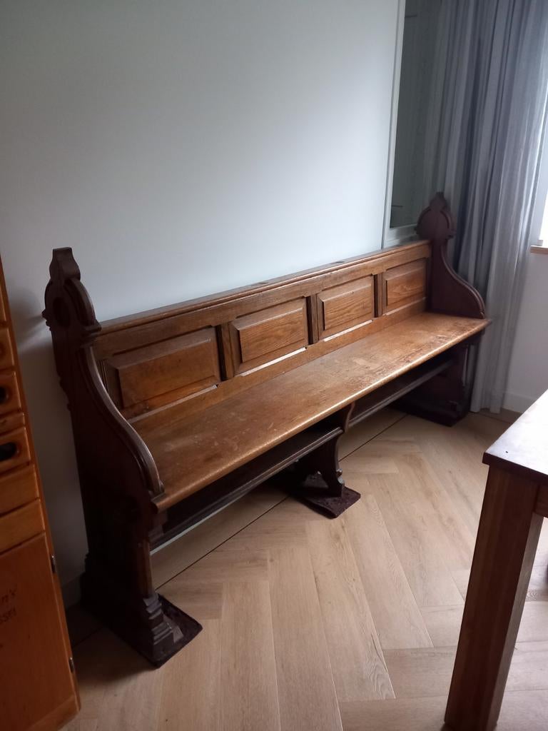 Antieke Kerkbank - Massief Hout, Ophalen
