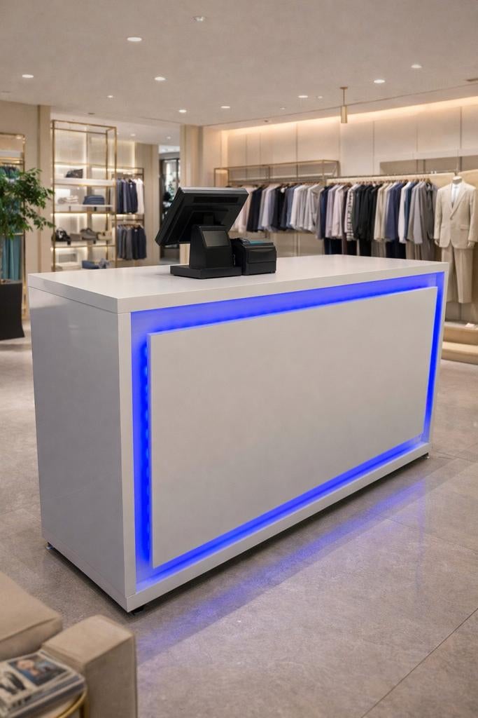 MOOIE TOONBANK  BALIE HOOGGLANS WIT KLEUR, Ophalen, Zo goed als nieuw