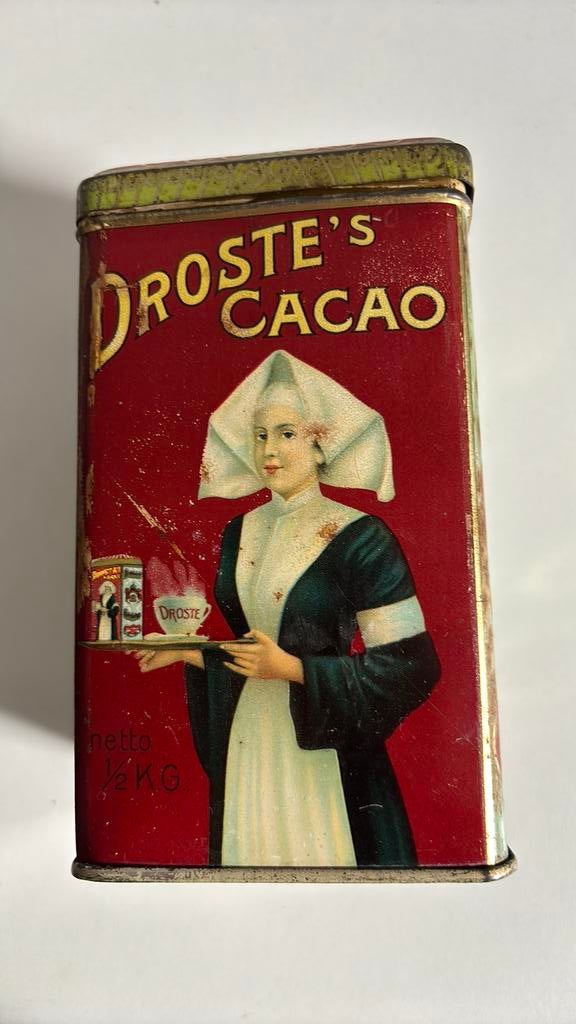 Oud blik droste cacao, Verzamelen, Ophalen of Verzenden, Gebruikt, Overige