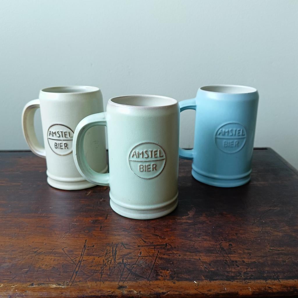 Amstel Bierpullen in pastel kleuren, Verzamelen, Biermerken, Amstel, Ophalen of Verzenden