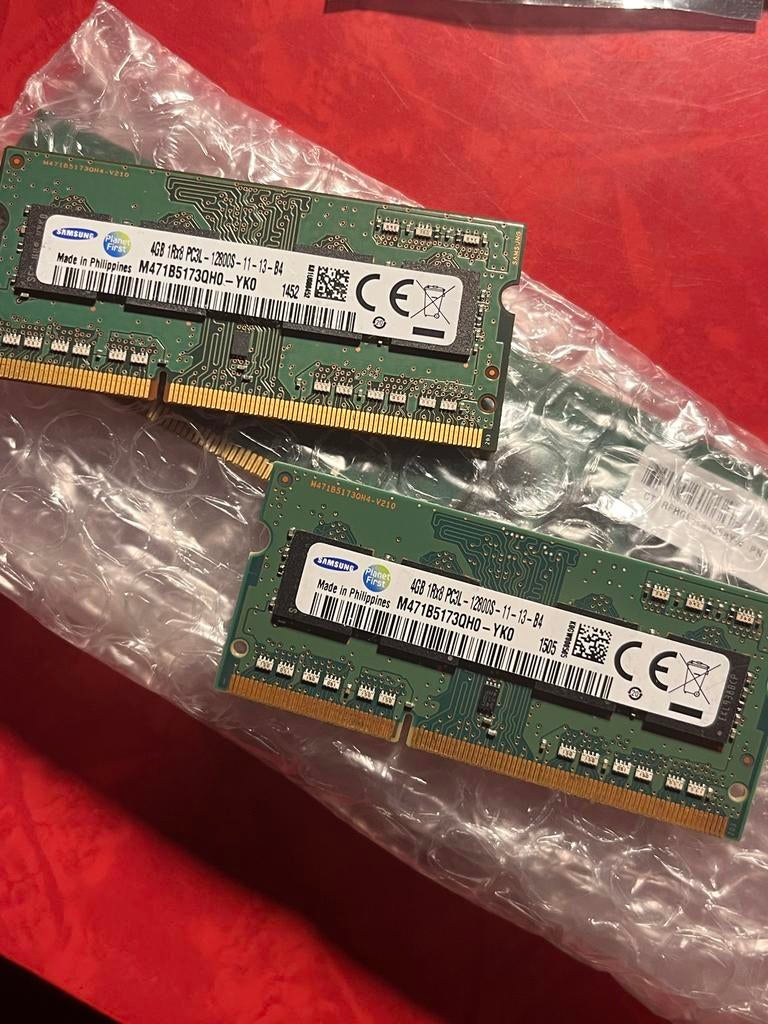 8GB Samsung 2x4GB DDR3L 12800S RAM geheugen, Computers en Software, RAM geheugen, Gebruikt, 8 GB, DDR3, Ophalen of Verzenden