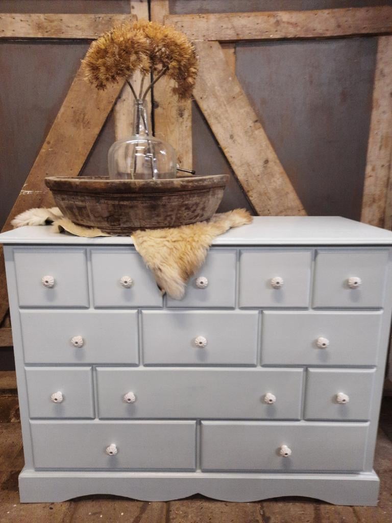 Apothekerskast tv-meubel commode ladenkast grenen kast, Ophalen, Gebruikt, 100 tot 150 cm, 5 laden of meer