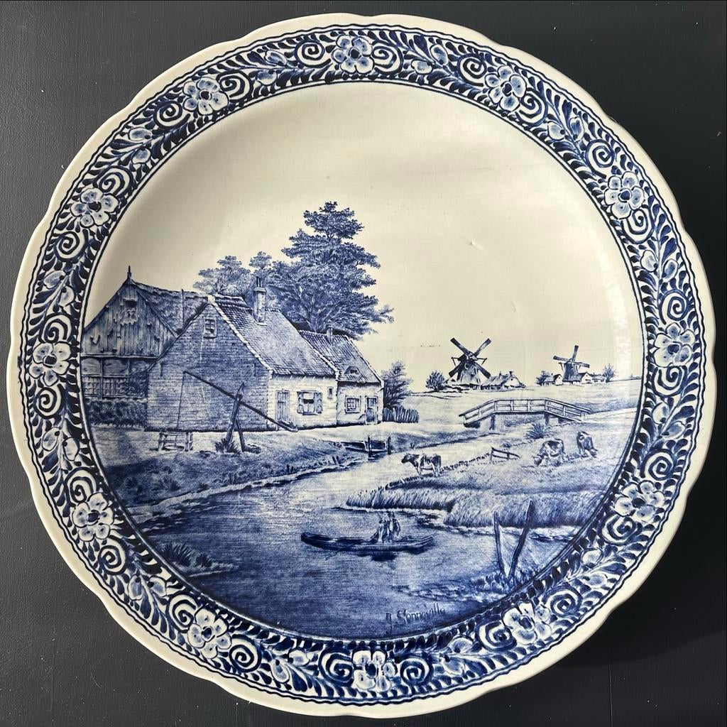 Boch Delfts Blauw Wandbord, Antiek en Kunst, Ophalen