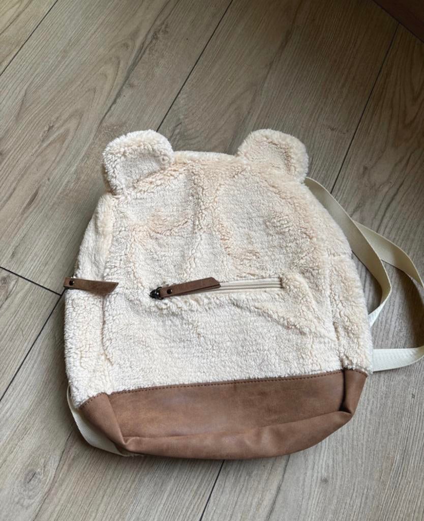 Beren stof tassen rugzak peuter kleuter creme grijs bruin, Ophalen of Verzenden, Zo goed als nieuw