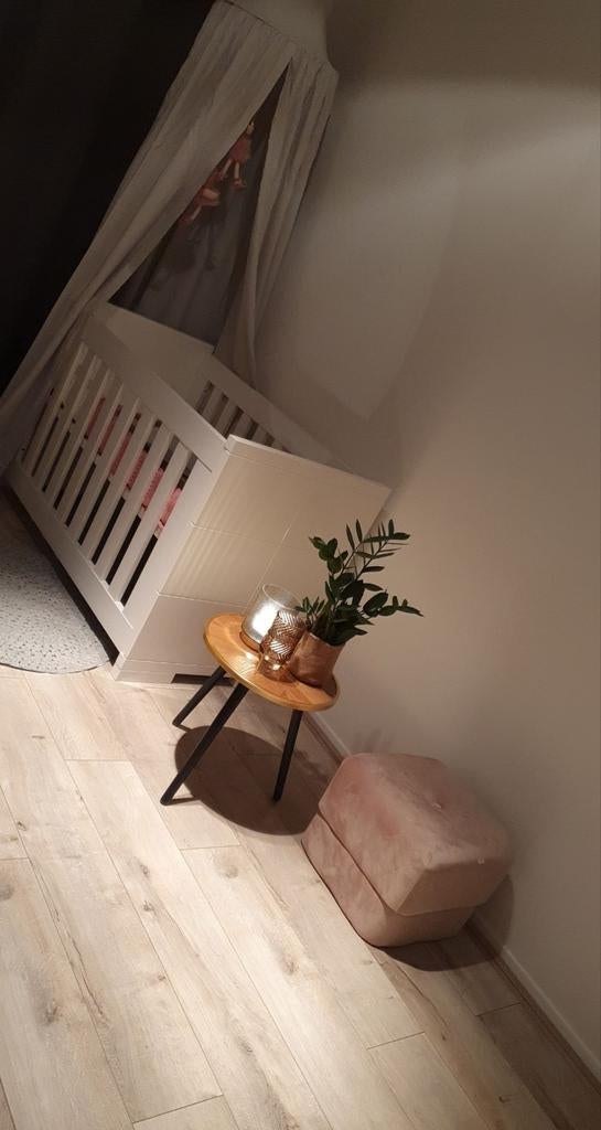 Babybed / ledikant hoogglans wit Interbaby Toronto, Ophalen of Verzenden, Gebruikt, Ledikant