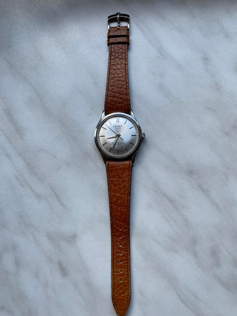 Vintage (jaren 60, opwind) Citizen Horloge, Ophalen of Verzenden, Gebruikt, Leer, Overige merken