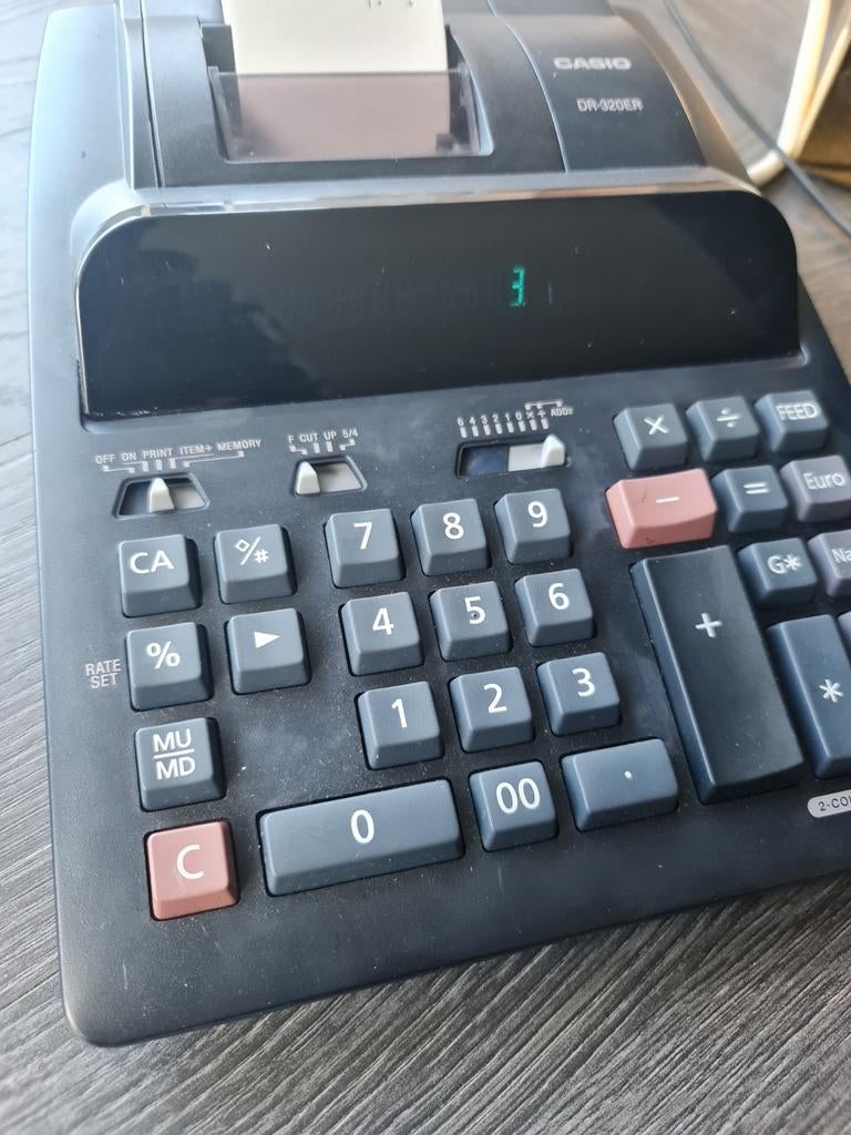 Casio DR-320ER Telmachine / Rekenmachine met printer + 4 rol, Ophalen