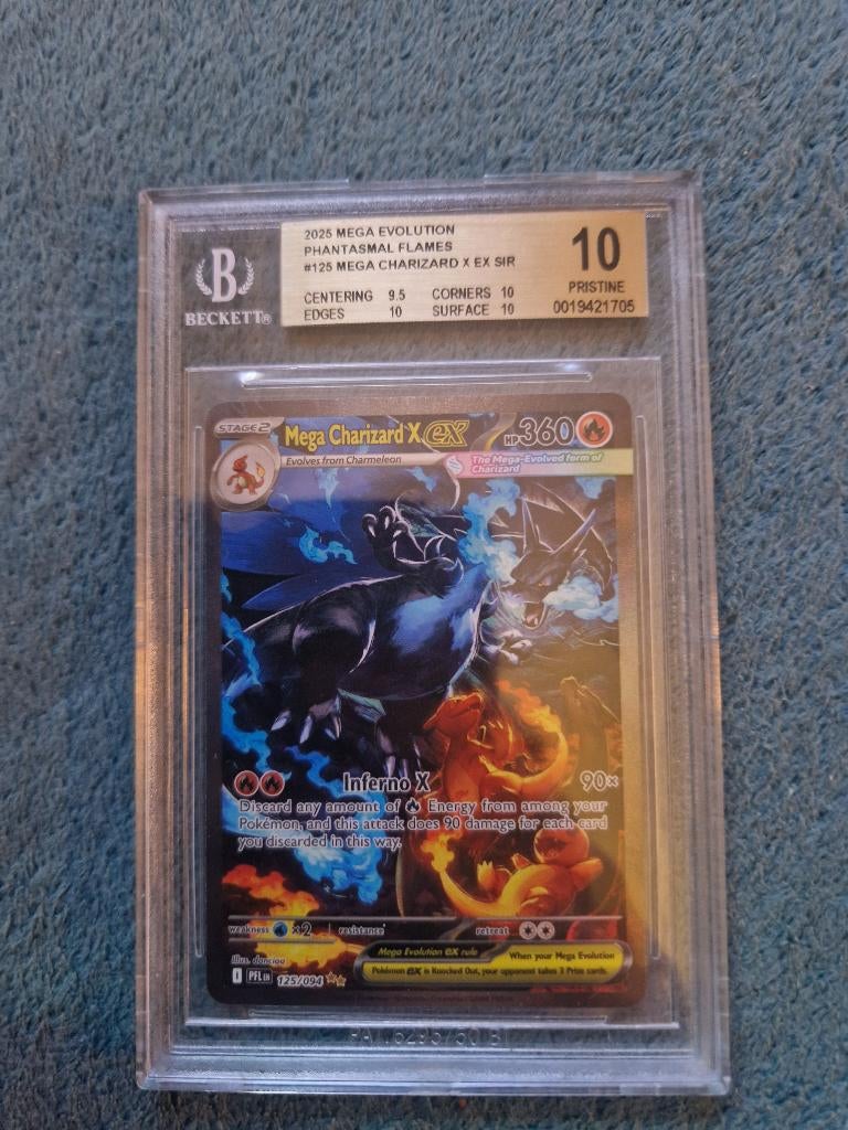 Mega charizard ex sir bgs 10, Ophalen, Zo goed als nieuw, Losse kaart