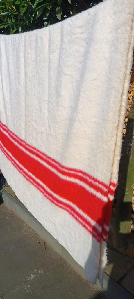 Wollen deken Zaalberg marine sprei kleed woondeken plaid, Eenpersoons, Wit, Ophalen of Verzenden, Deken of Dekbed