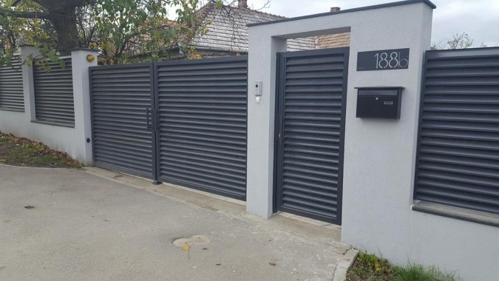 Moderne dichte inrijpoort model: Denver in afmeting 400x180, Met poort, Overige typen, Nieuw, Ophalen of Verzenden