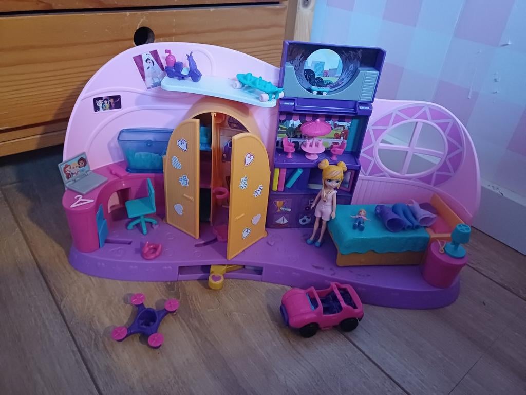 Polly Pocket Huis met Accessoires en Compacts, Kinderen en Baby's, Speelgoed | Overig, Gebruikt, Meisje, Ophalen of Verzenden