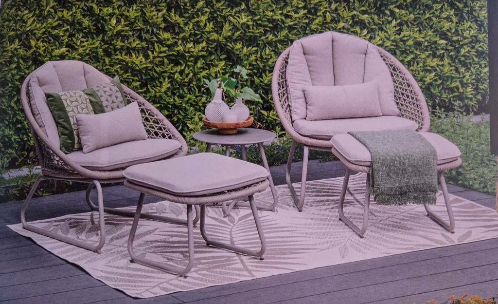 2 x GARDEN IMPRESSIONS LOUNGESTOELEN MET VOETENBANK, Ophalen, Nieuw