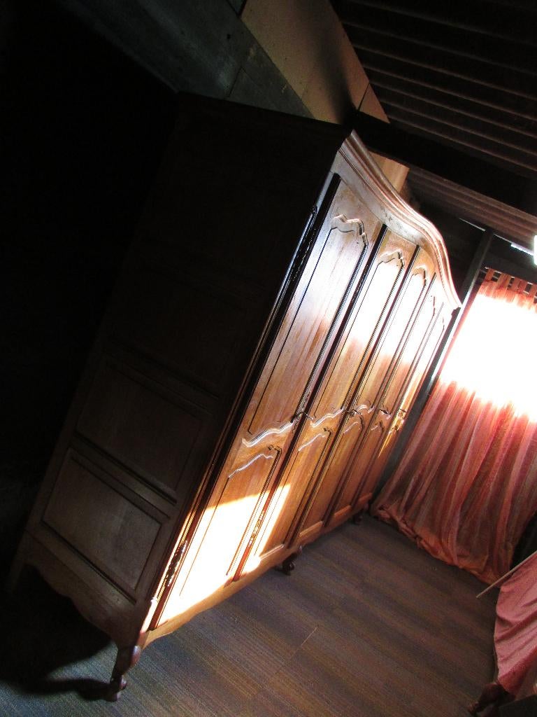 Barok massief eiken 5 deurs linnenkast queen anne stijl, Ophalen of Verzenden