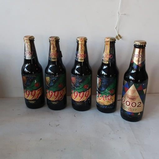 Heineken bier 1997 1998 1999 2000 2002 jubileum uitgaven, Verzamelen, Biermerken, Ophalen, Gebruikt, Flesje(s), Heineken