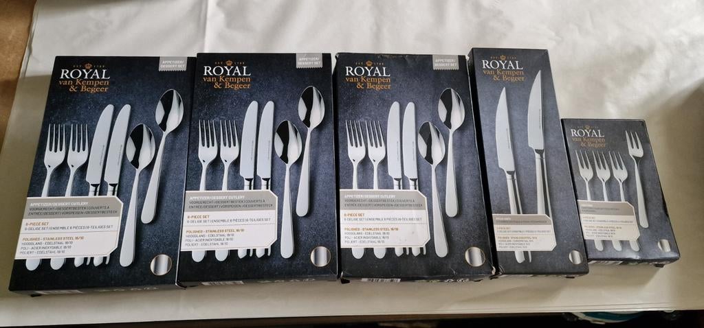 Divers ah royal van kempen en begeer bestek besteksets, Nieuw, Ophalen of Verzenden, Rvs of Chroom, Vaatwasserbestendig