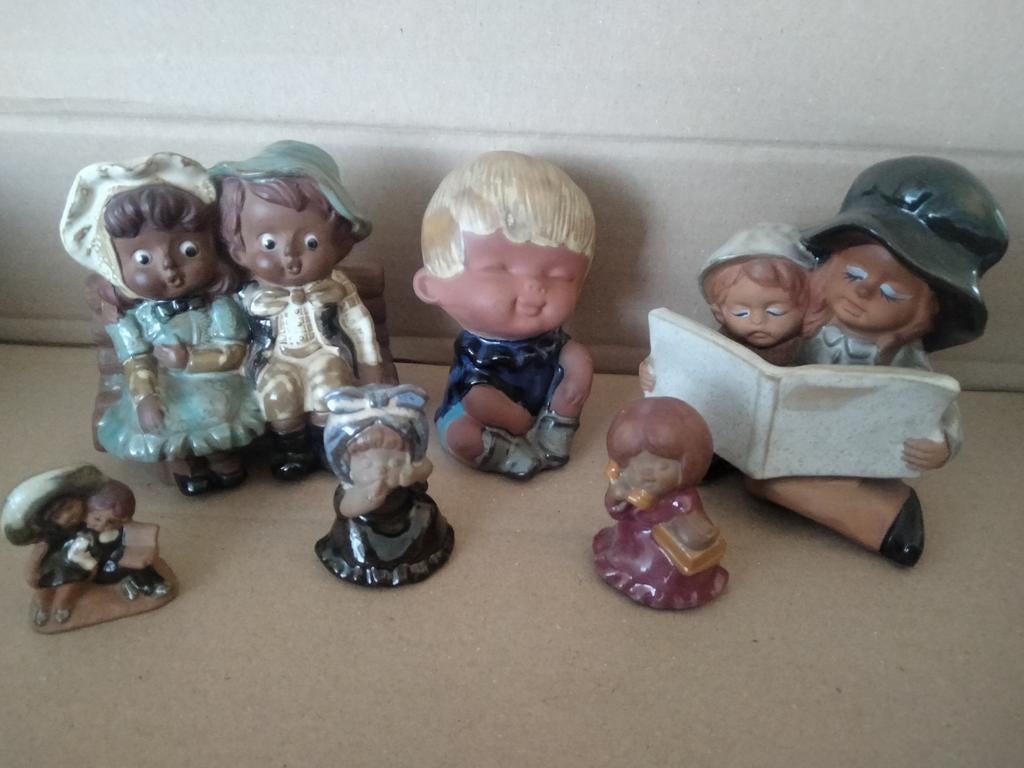 Vintage beeldjes, 6 stuks., Antiek en Kunst, Ophalen of Verzenden