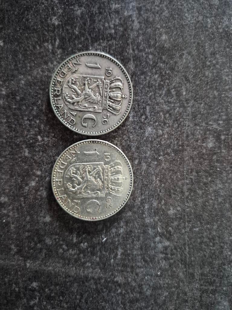 Munten: 2 zilveren guldens, centen, stuivers, dubbeltjes, Ophalen of Verzenden, Koningin Juliana