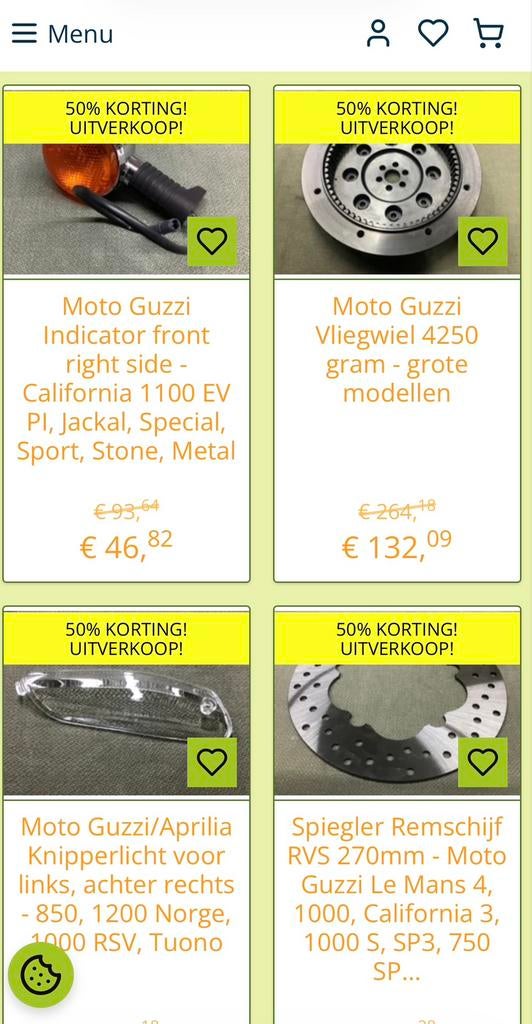 UITVERKOOP 50% KORTING MOTO GUZZI ONDERDELEN, Ophalen, Nieuw