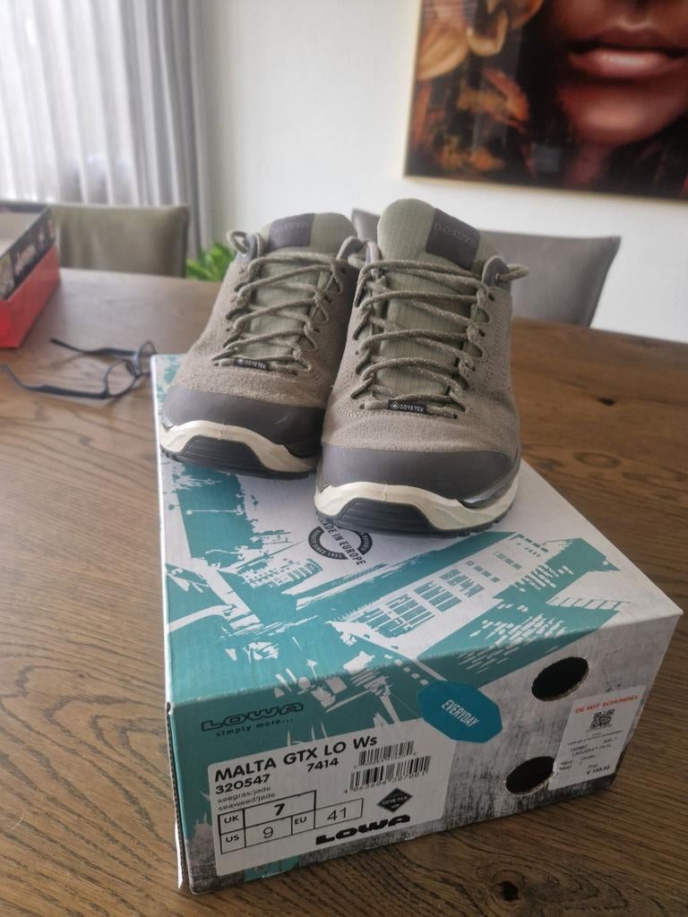 Nieuwe wandelschoenen maat 41 Lowa Malta GTX LO Ws, Lowa, Nieuw, Grijs, Wandelschoenen
