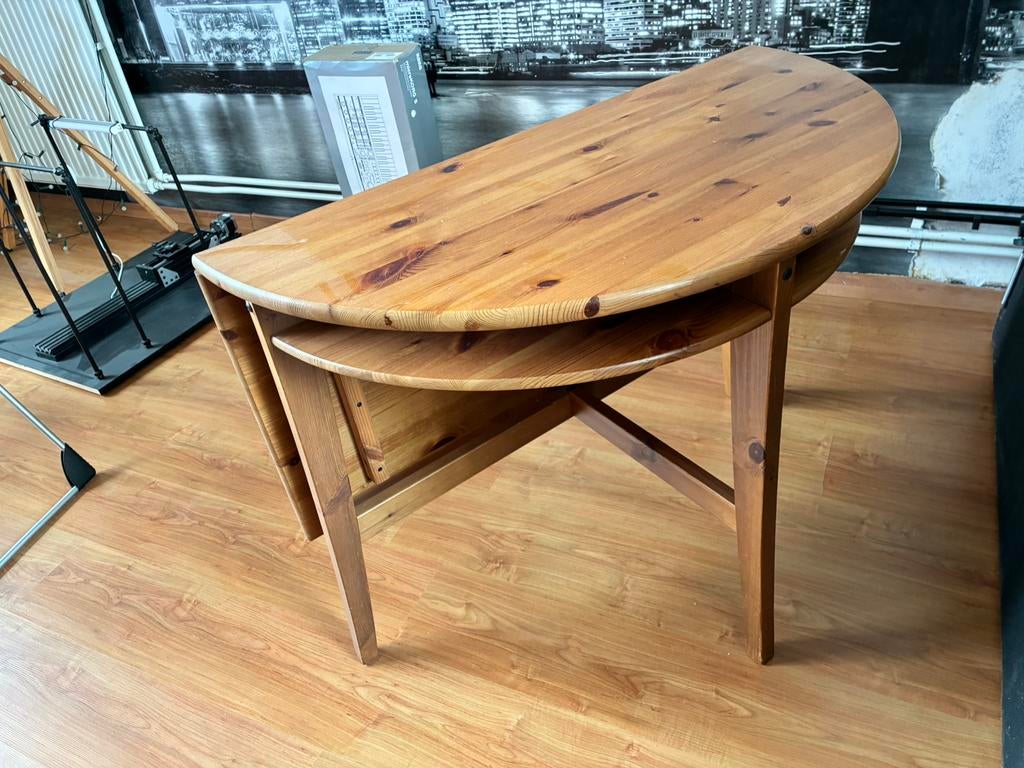 Hangoortafel IKEA massief hout, IKEA, landelijk maar wel strak, 50 tot 100 cm, Overige vormen, Drie personen