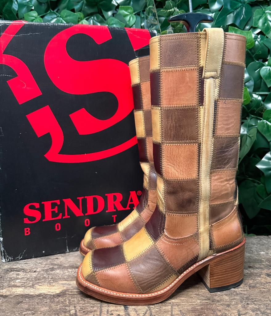 geweldig mooie vintage patchwork boots van Sendra maat 39