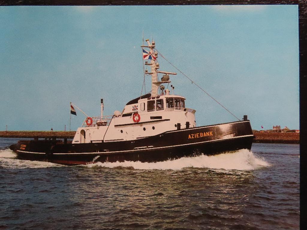 ansichtkaart sleepboot "Aziebank" bv N.R.D., Ophalen of Verzenden, Nieuw, Kaart, Foto of Prent
