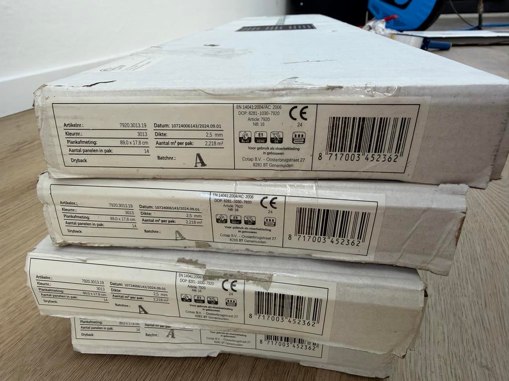 Plak pvc restpartij kleur eiken, Doe-het-zelf en Verbouw, Ophalen, Kunststof, 50 tot 150 cm, Overige typen