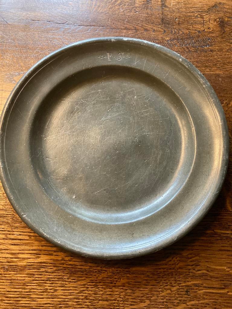 Antiek Tinnen bord 22cm  F.S 1775, Ophalen of Verzenden