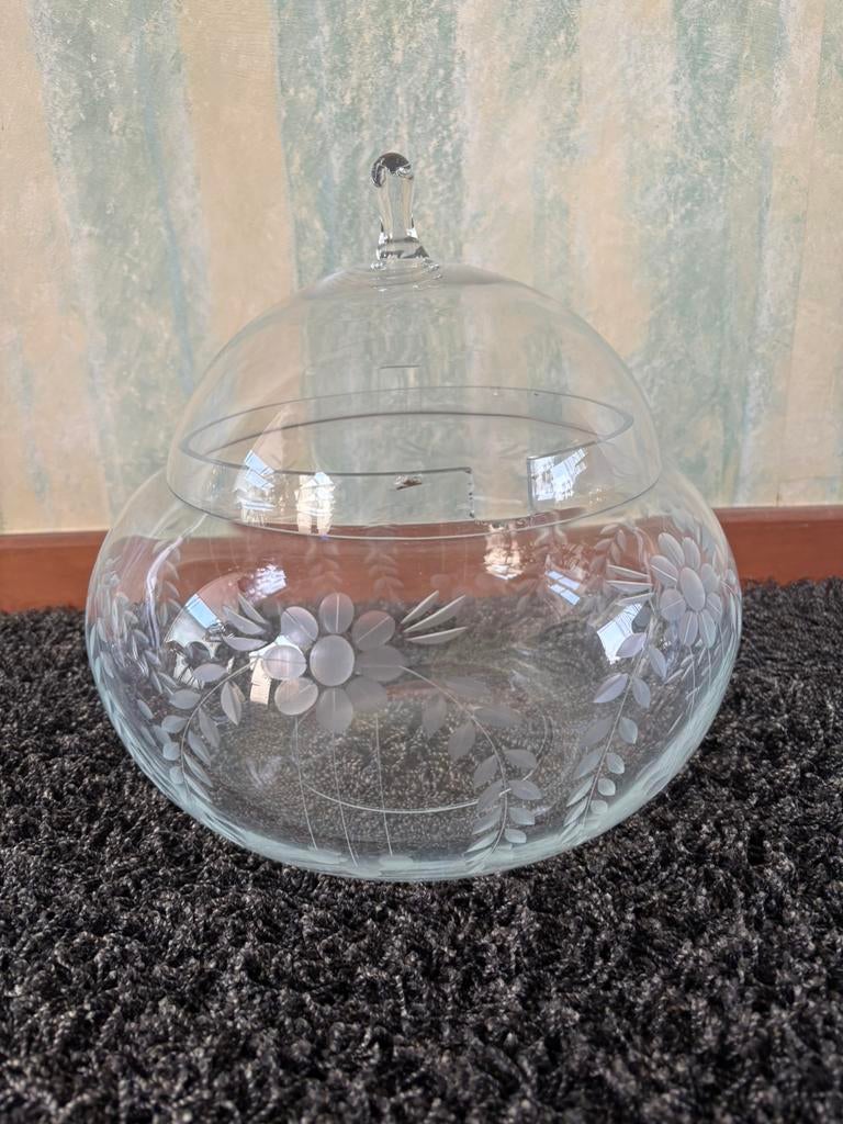 Glazen bowl schaal, Ophalen of Verzenden, Overige stijlen, Glas, Schaal of Schalen