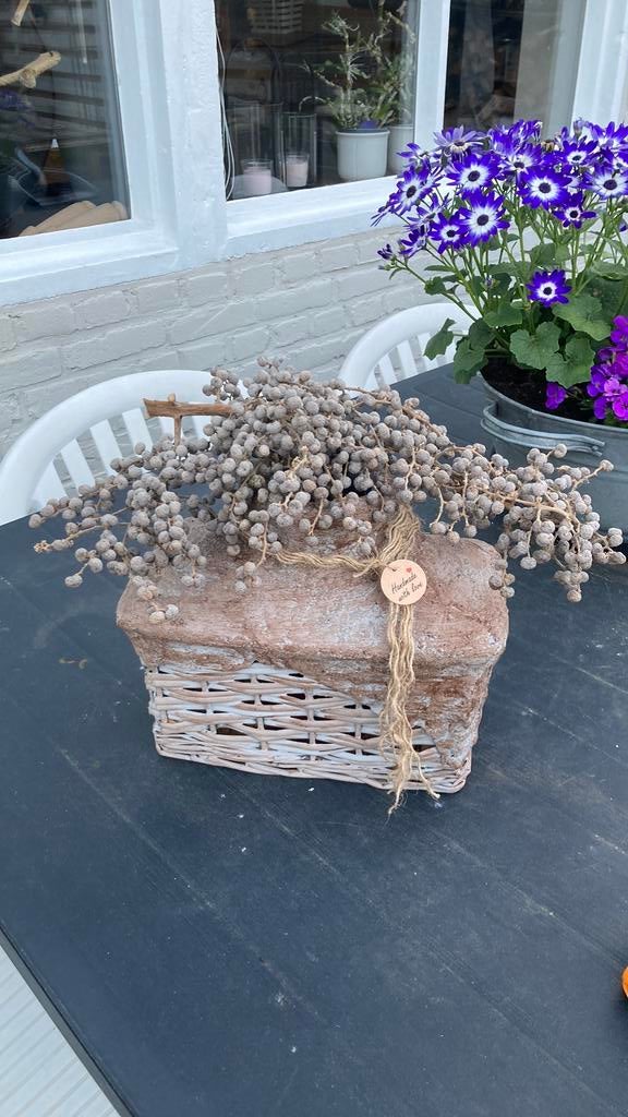 Leemmand landelijk met dadeltak handgemaakt nr 3, Ophalen of Verzenden, Zo goed als nieuw, Rechthoekig, Riet