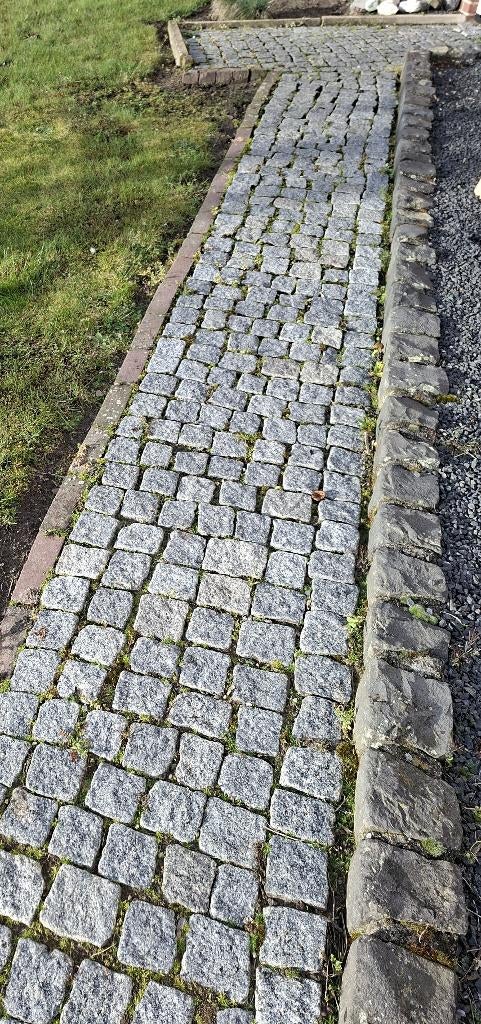 Granieten kasseien, cobblestones, kinderkoppen grijs, Tuin en Terras, Tegels en Klinkers, Ophalen, Gebruikt, Overige typen, 5 tot 10 m²