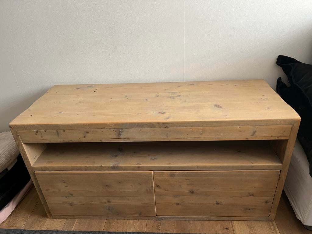 Nieuw steigerhouten badmeubel met handdoektrap, Huis en Inrichting, Badkamer | Badkamermeubels, Ophalen, 100 tot 150 cm, Nieuw